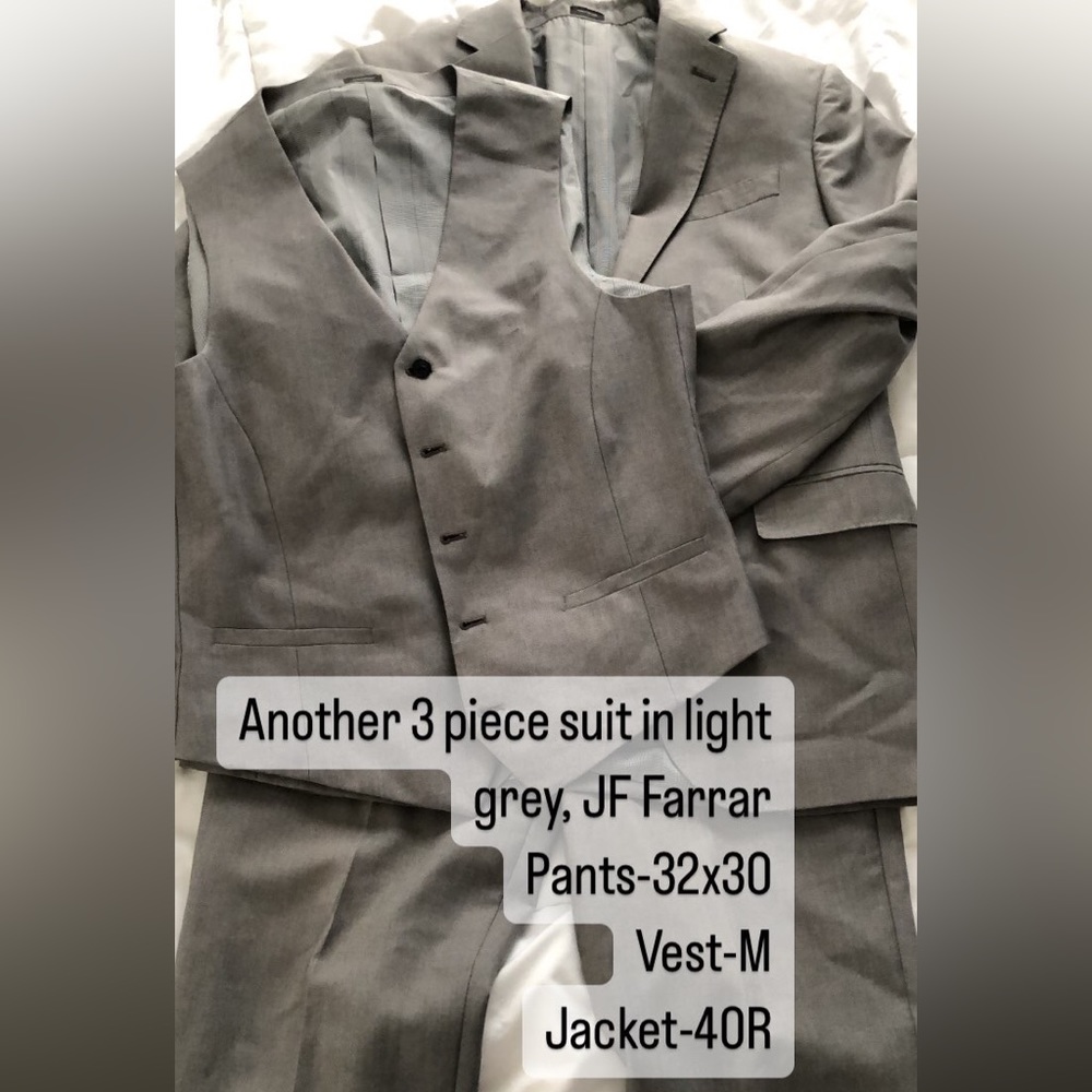 3 pc suit in light grey